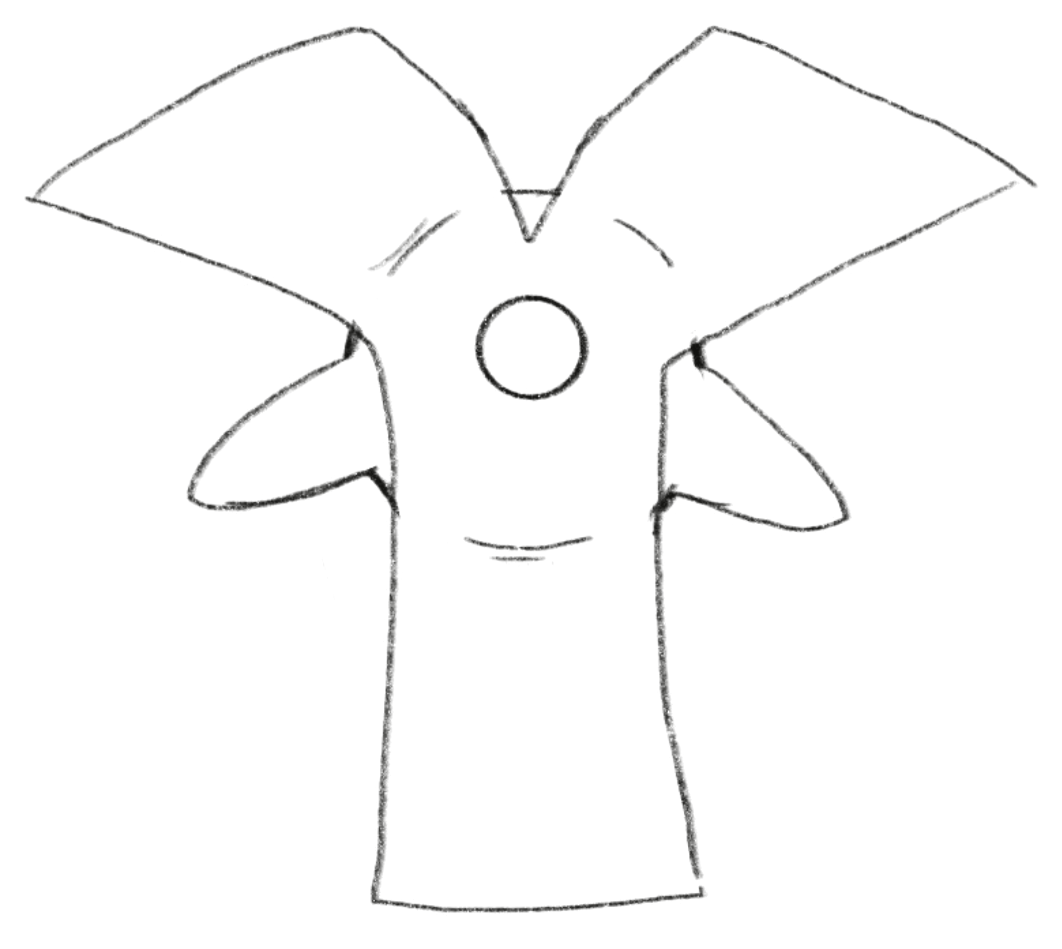 An original hand-drawn mask for a Lumian Sentinel.